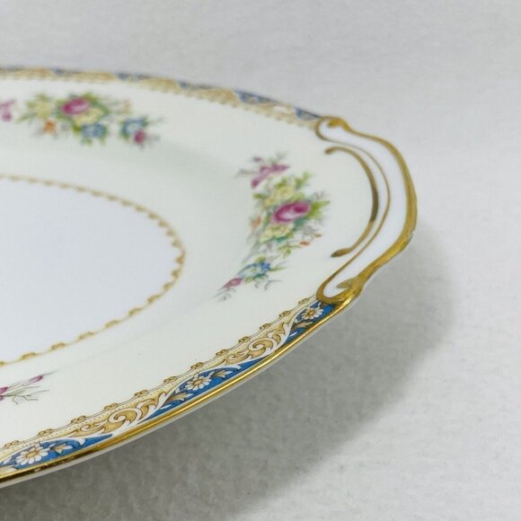 Sango Japan Serving Platter Oval Tray 14” Plate Centerpiece Gold Scallop Flower - Picture 9 of 10